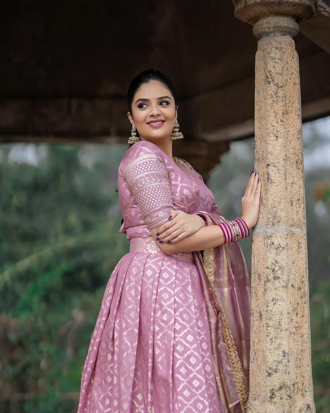 ZeeTV Actress Sreemukhi in Pink Lehenga Choli